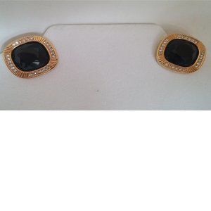Huge Vintage S.A.L. (Swarovski) BLACK EARRINGS SET
